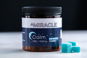 CBD Calming Gummies 1000mg Blue Raspberry Flavor
